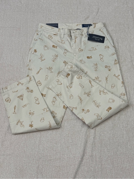 Vineyard Vines Other - Vineyard Vines Cream Chino Pants with Tan Nautical Print